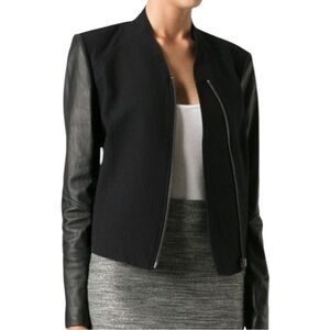 Helmut Lang | Lamb Leather and Wool Eon Biker Jacket‎